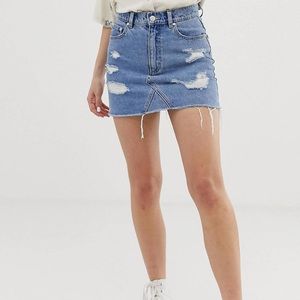 ASOS Pull&Bear Ripped Denim Skirt